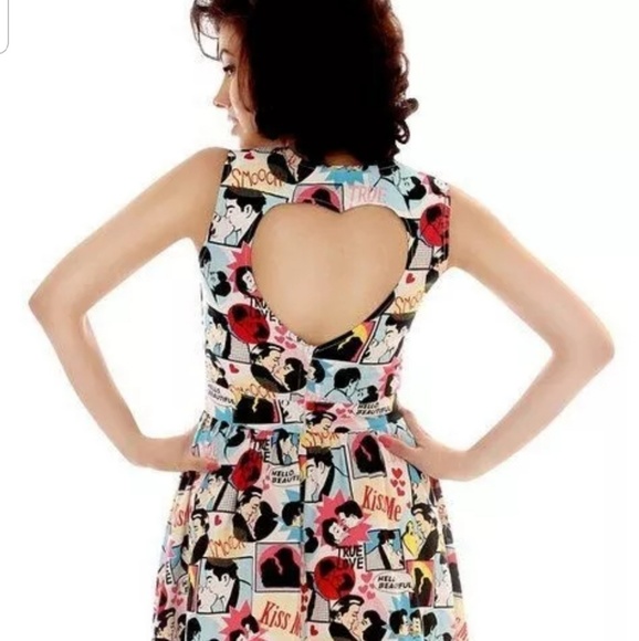 Retrolicious Dresses & Skirts - Retrolicious Red Blue Kiss Me Love Pop Art Dress